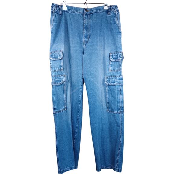 Liberty Blues Men's Big & Tall Cargo Jeans 39X34.5 Tall Relaxed Fit Denim Y2K - Picture 4 of 8